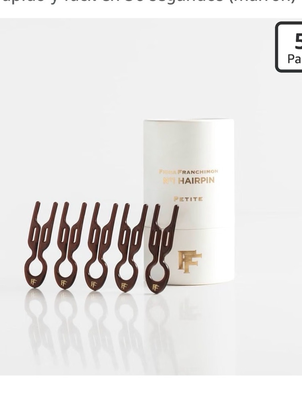 Franchimon Petite Hairpin Set in Deep Brown